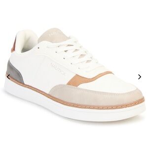 Nautica Men's White and Brown Sneakers